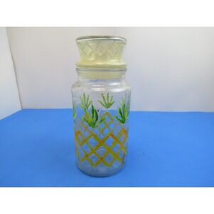 Planters Mr. Peanut Glass Jar with Lid Handpainted Advertising Nut Jar